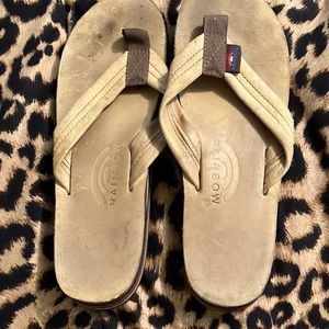 Rainbow flip flops